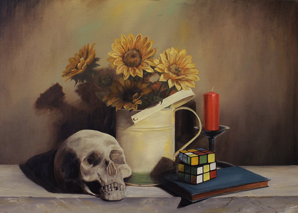 Dipinti - Natura Morta-Girasoli